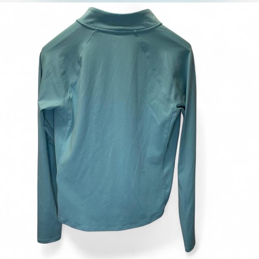 Reebok Quarter Zip Pullover Thumbhole Sleeve Teal Blue Large Women's - Picture 5 of 10